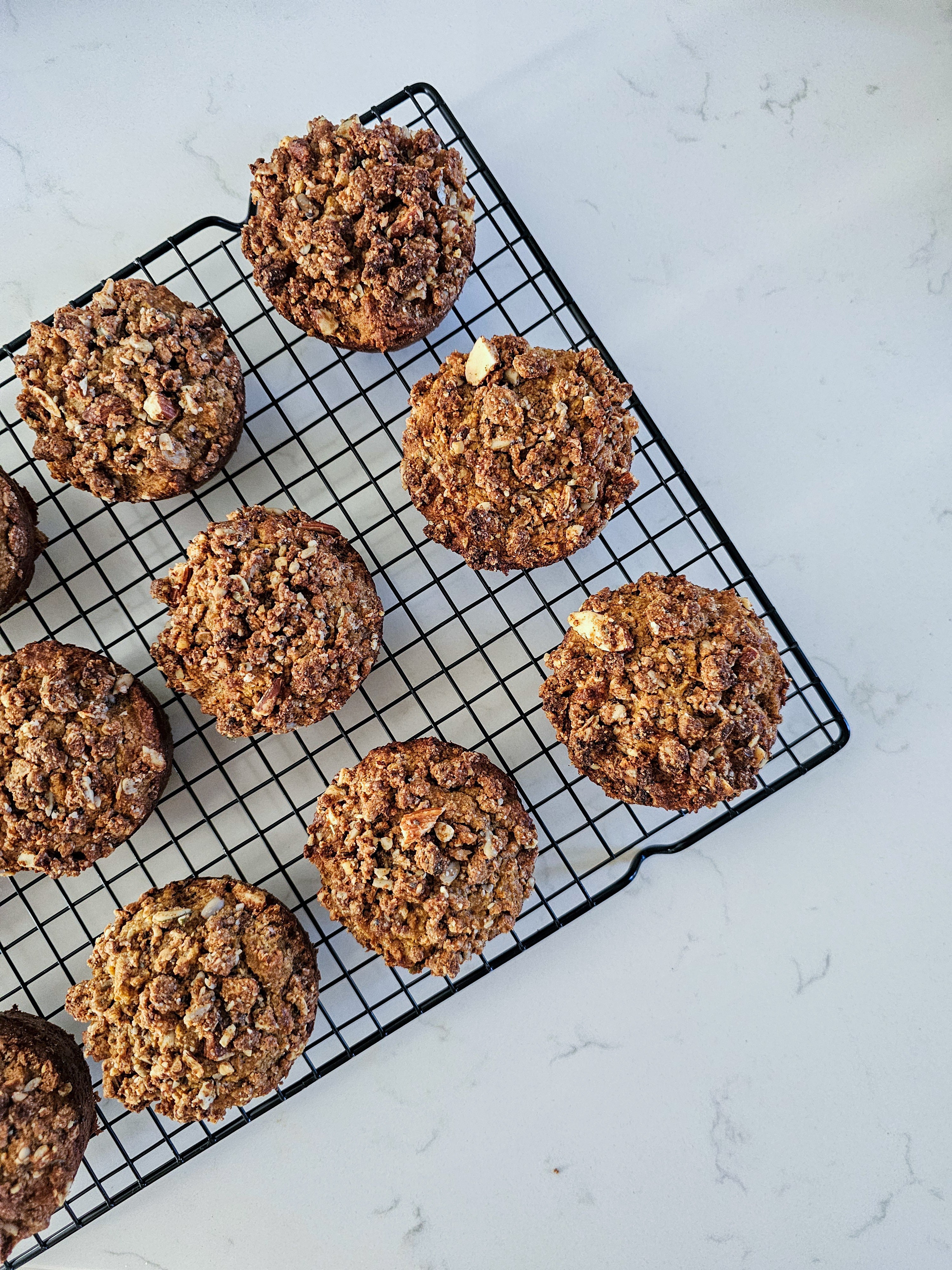 Protein Pumpkin Muffins with Protein Crumble | Wheat free, Dairy free, No refined Sugar