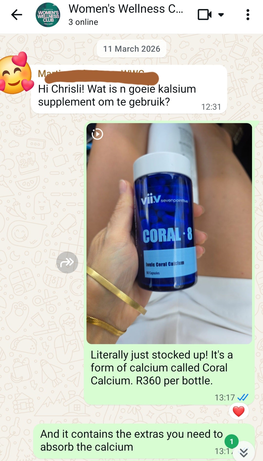 Women's Wellness Club - Private Whatsapp Community (monthly)