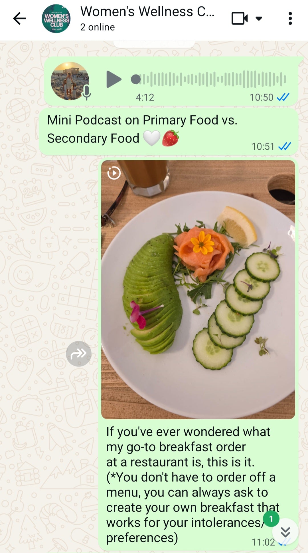 Women's Wellness Club - Private Whatsapp Community (monthly)